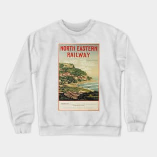 Runswick Bay, Yorkshire - NER- Vintage Railway Travel Poster - 1900-1922 Crewneck Sweatshirt